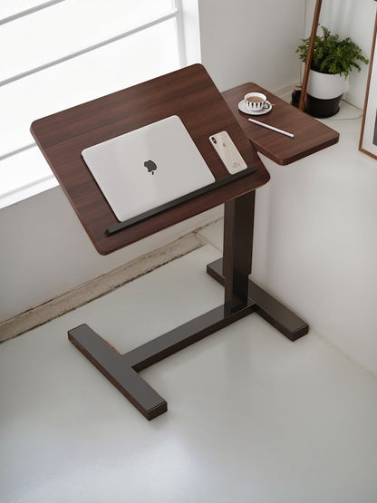 Bedside Table,Folding Overbed Bedside Desk Mobile Rolling Laptop Stand Tilting Overbed Table with Wheels Height Adjustable Tray Table for Laptop Bed Sofa Side Table (WALNUT) image 10