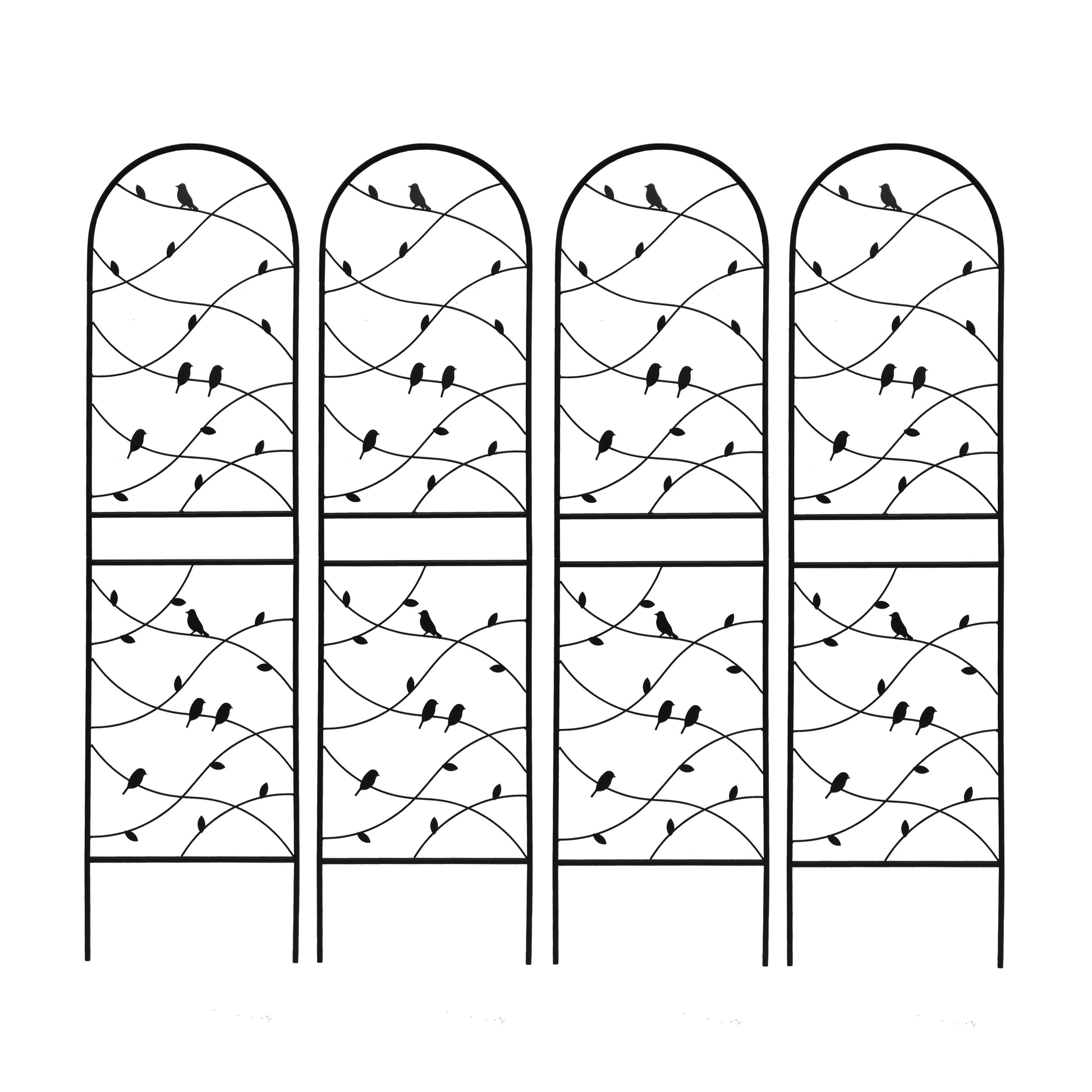 4 Pack Metal Garden Trellis 71" x 19.7" Rustproof Trellis for Climbing Plants Outdoor Flower Support Bird Deco Black image 12