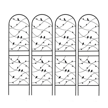 4 Pack Metal Garden Trellis 71" x 19.7" Rustproof Trellis for Climbing Plants Outdoor Flower Support Bird Deco Black image 12