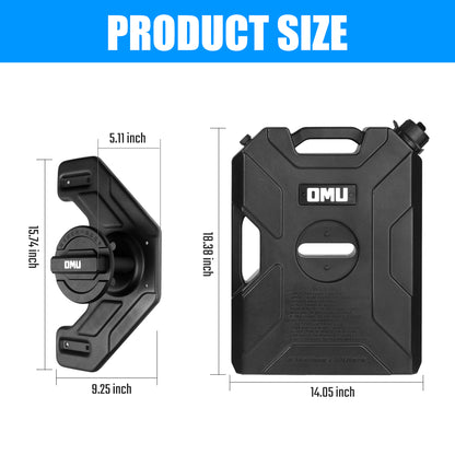 OMU 2.64 Gallon/10L Door Hinge Gasoline Container and Mount Set Compatible with 2007-2026 Jeep wrangler JK JL JT, Gasoline Pack Mount Backing Plate with Snapin Spout Backup Petrol Water Storage Can image 9