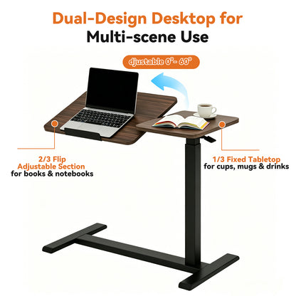 Mobile Adiustable Standing Desk, Walnut Color image 4