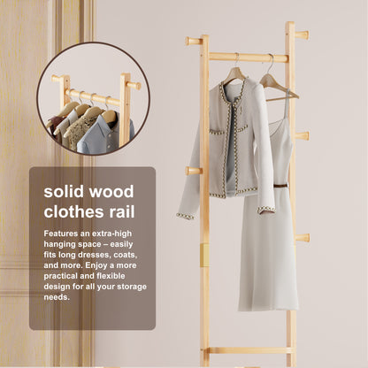 Coat Racks solid wood hanger 18.9* 11.8*71in Solid environmental protection easy to assemble beautiful can be placed in the bedroom/entrance/living room (wood color) image 11