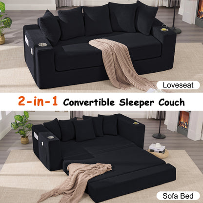 76IN Folding Convertible Sofa Bed image 4
