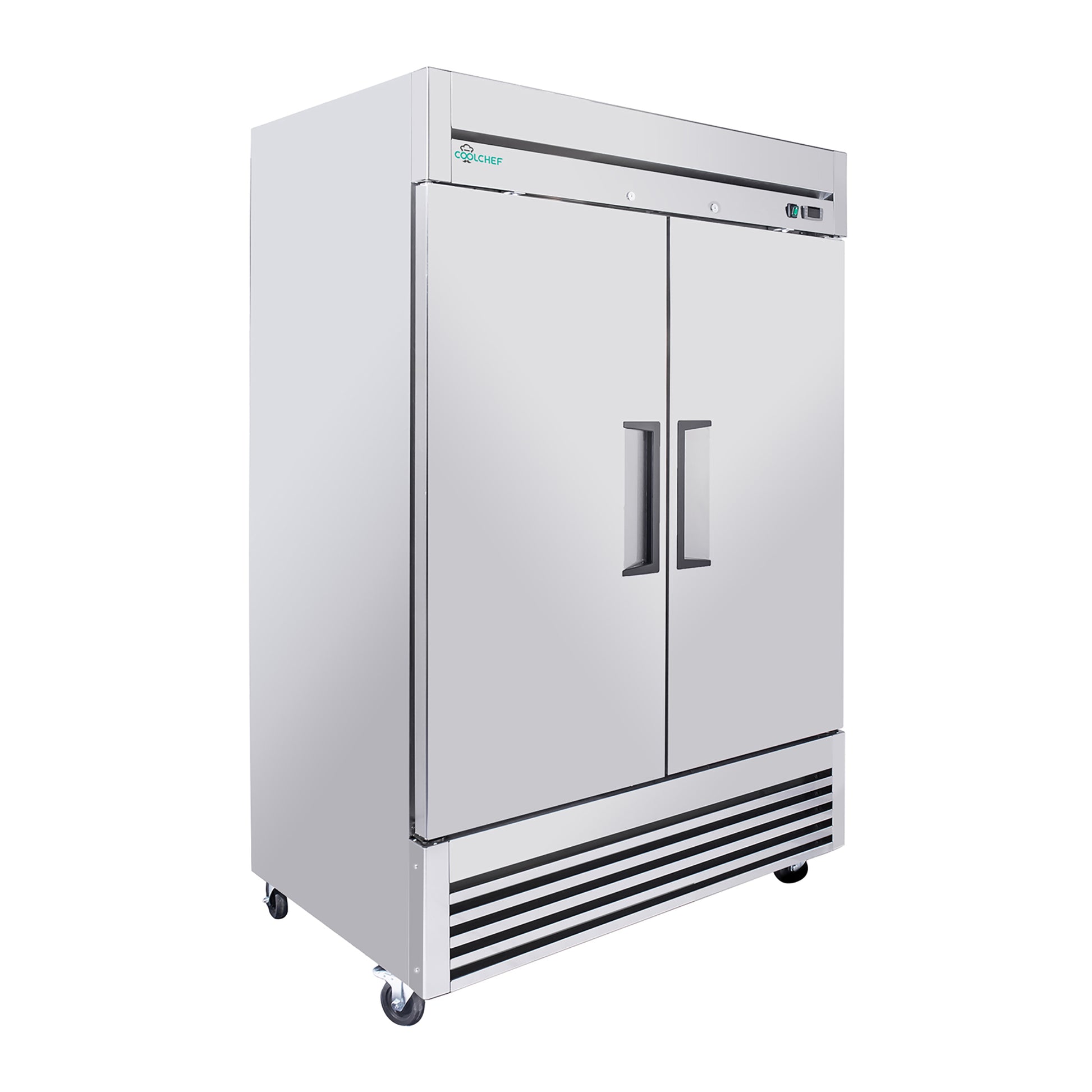 54"Commercial Freezer, 49 Cu.Ft Double Door Stainless Steel Reach-In Freezer, -8~0℉, Air Cooling, 6 Shelves, R290, ETL image 1