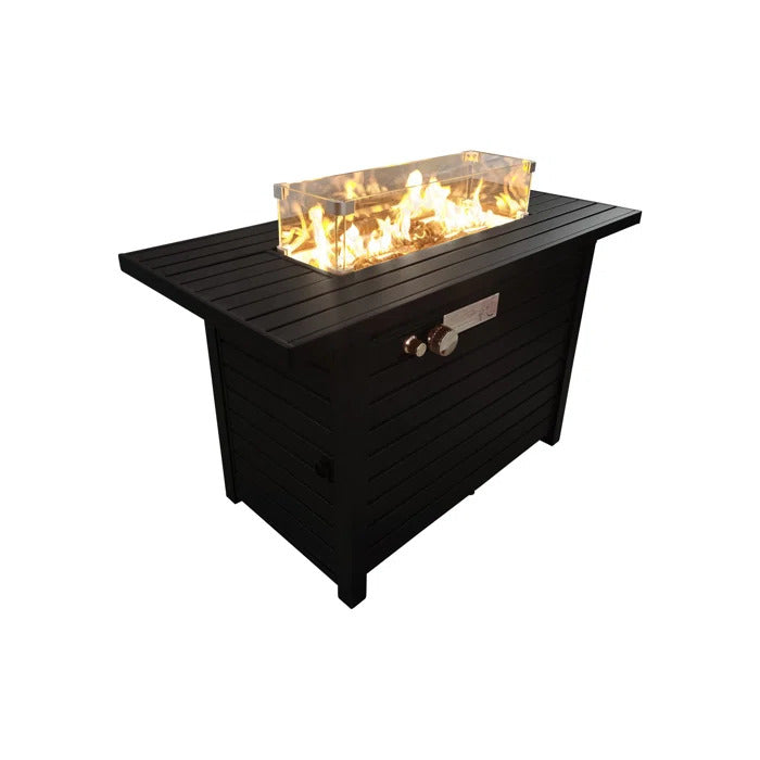 24" Steel Propane Fire Pit Table with Cover image 2