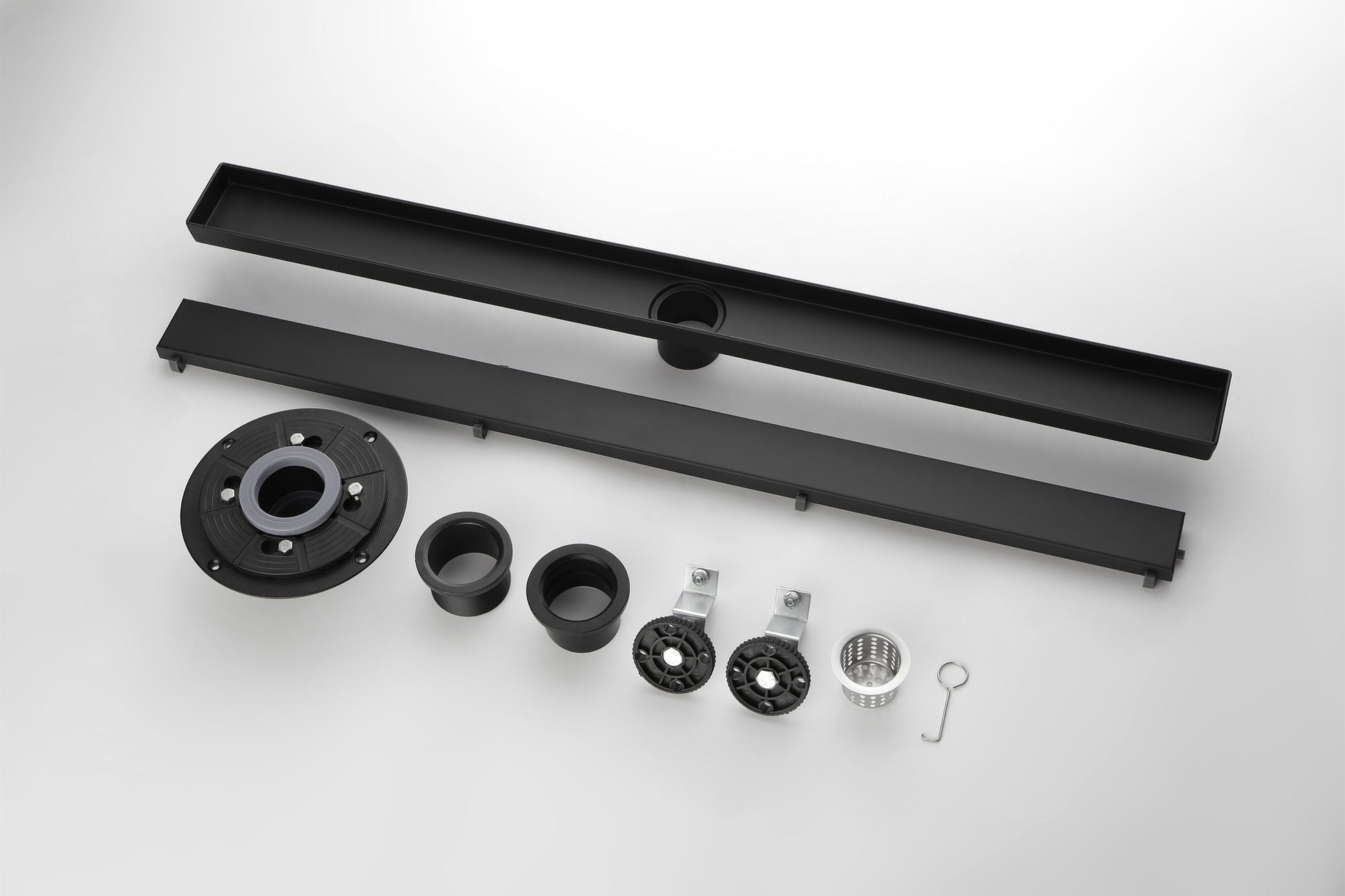 32 Inches Linear Shower Drain with Removable Cover, 304 Stainless Shower Drain Included Hair Strainer and Leveling Feet, image 3