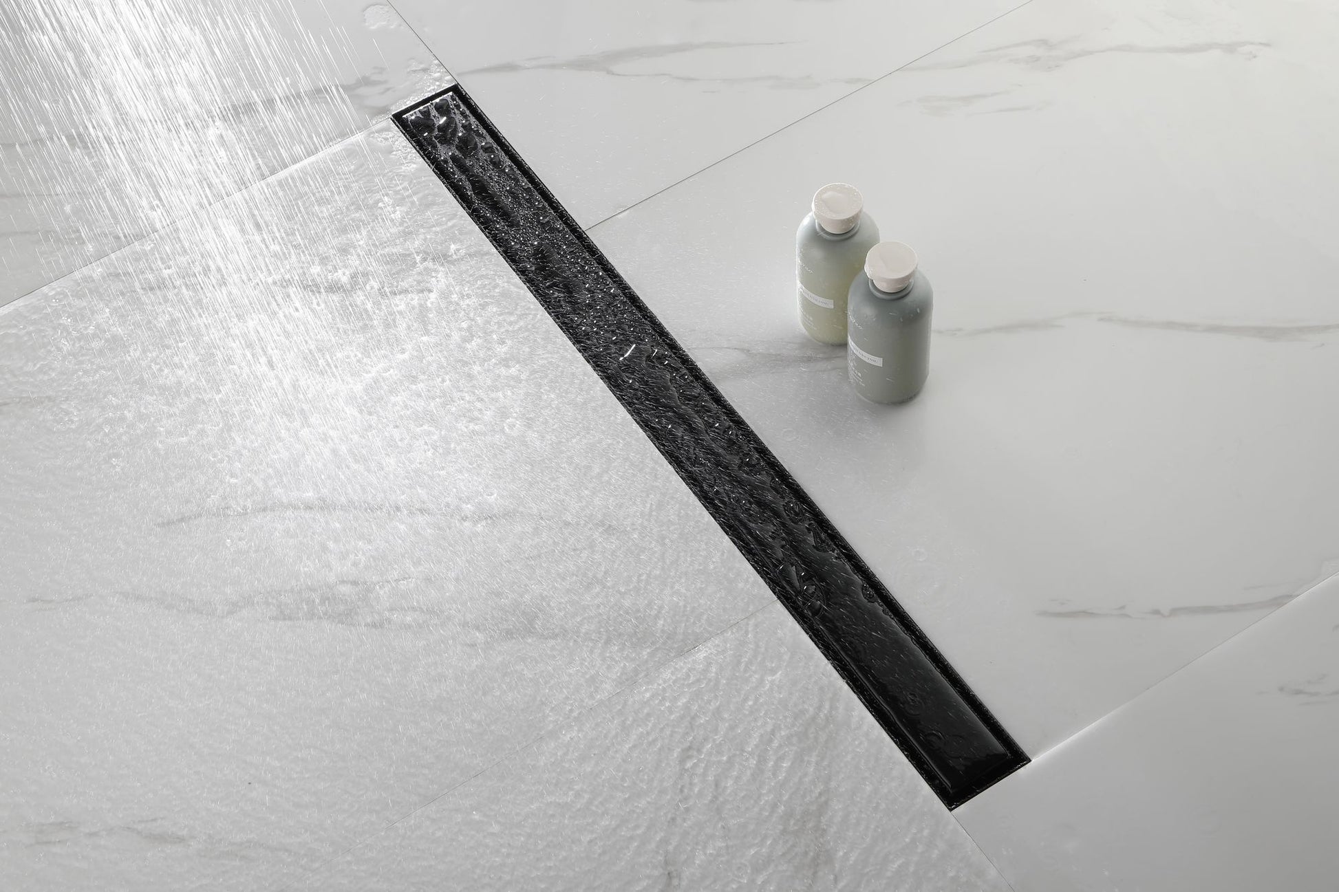 32 Inches Linear Shower Drain with Removable Cover, 304 Stainless Shower Drain Included Hair Strainer and Leveling Feet, image 5