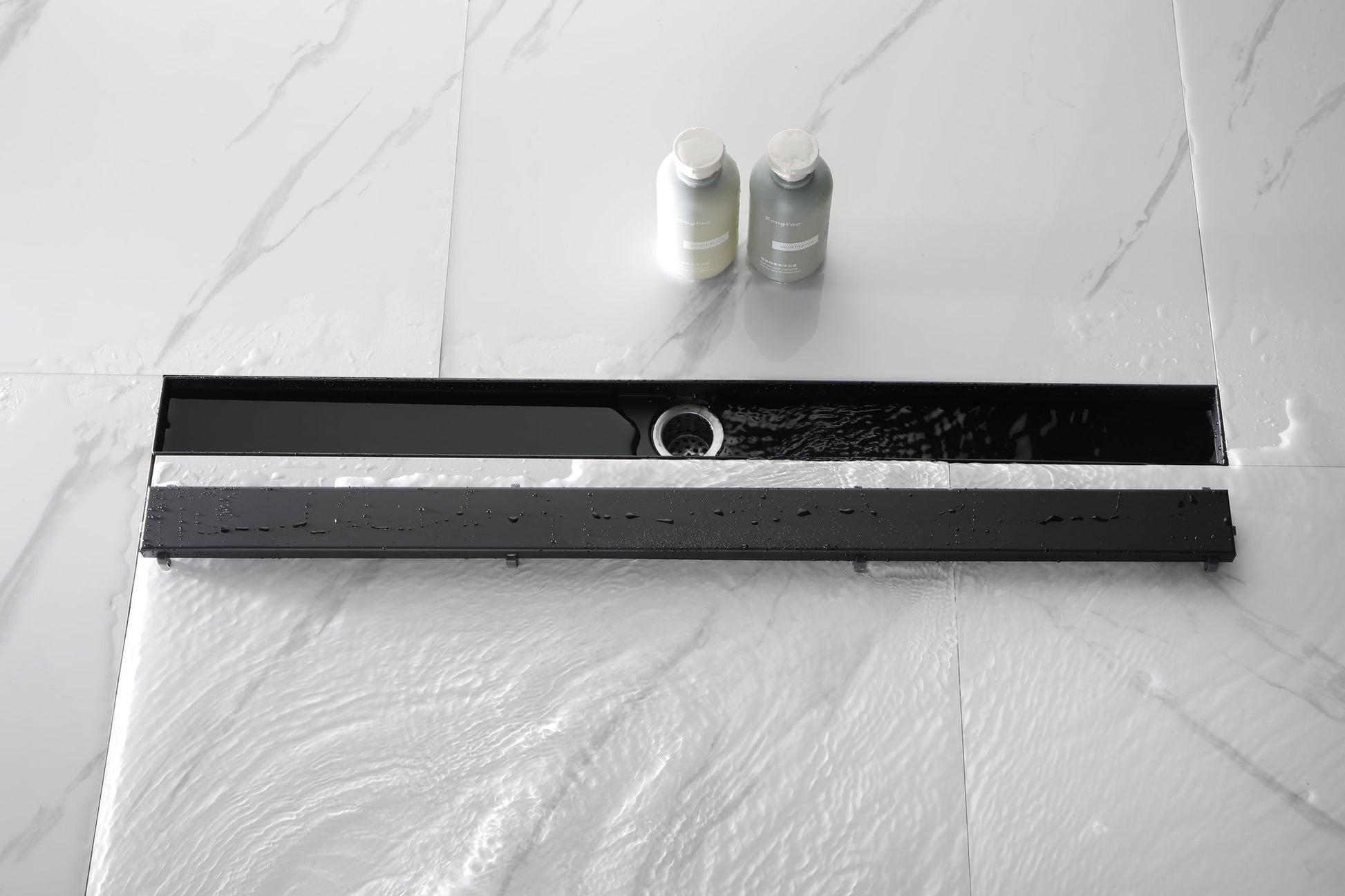 32 Inches Linear Shower Drain with Removable Cover, 304 Stainless Shower Drain Included Hair Strainer and Leveling Feet, image 16