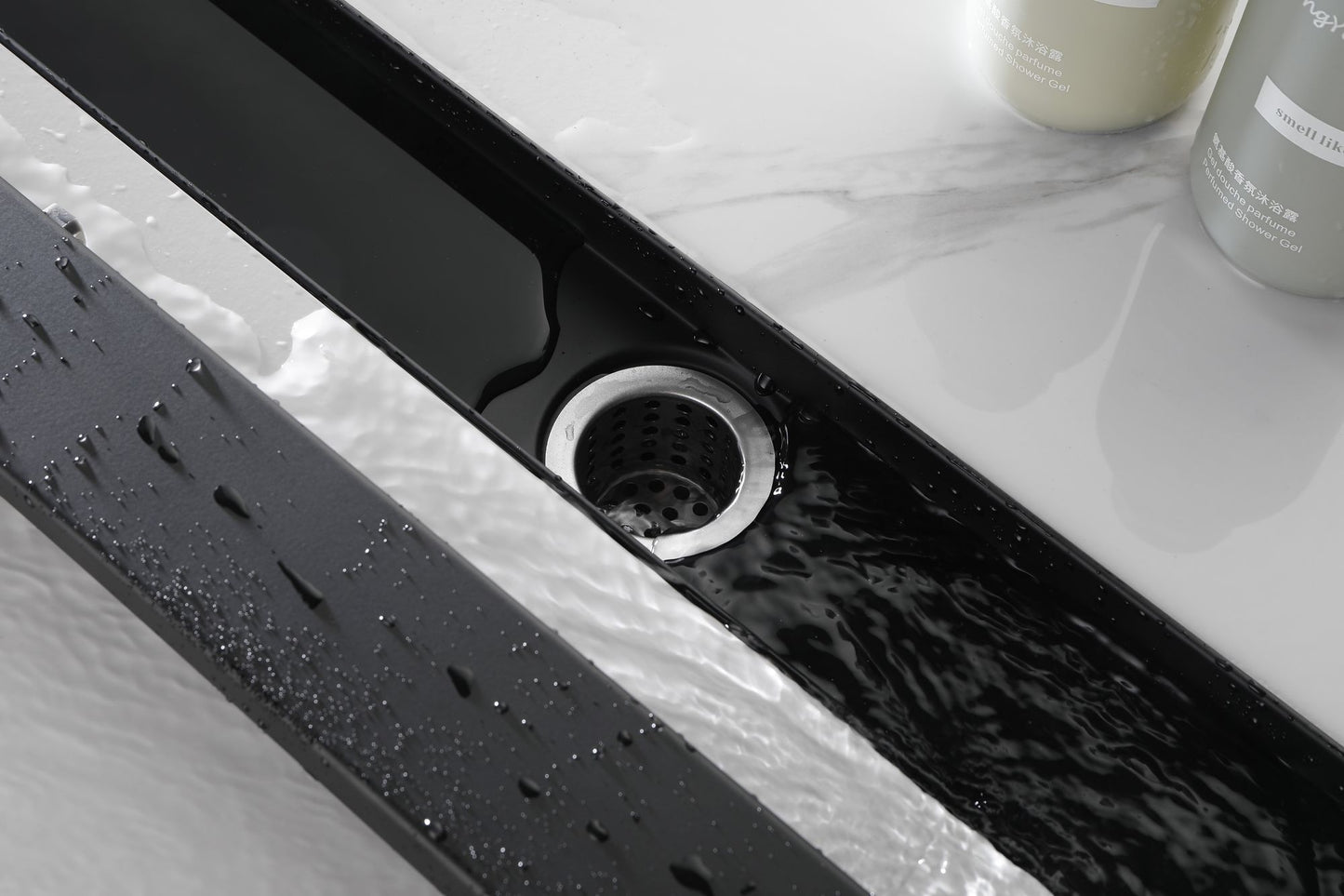 32 Inches Linear Shower Drain with Removable Cover, 304 Stainless Shower Drain Included Hair Strainer and Leveling Feet, image 17