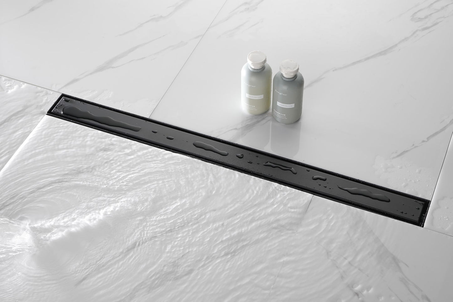 32 Inches Linear Shower Drain with Removable Cover, 304 Stainless Shower Drain Included Hair Strainer and Leveling Feet, image 14