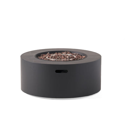 32" Patio 40,000 BTU Round Iron Propane Fire Pit, Dark Grey (Tank Cover not Included) image 9