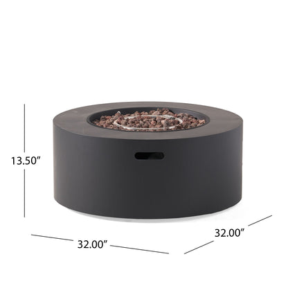 32" Patio 40,000 BTU Round Iron Propane Fire Pit, Dark Grey (Tank Cover not Included) image 3
