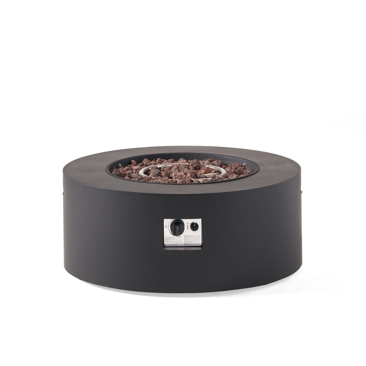 32" Patio 40,000 BTU Round Iron Propane Fire Pit, Dark Grey (Tank Cover not Included) image 12