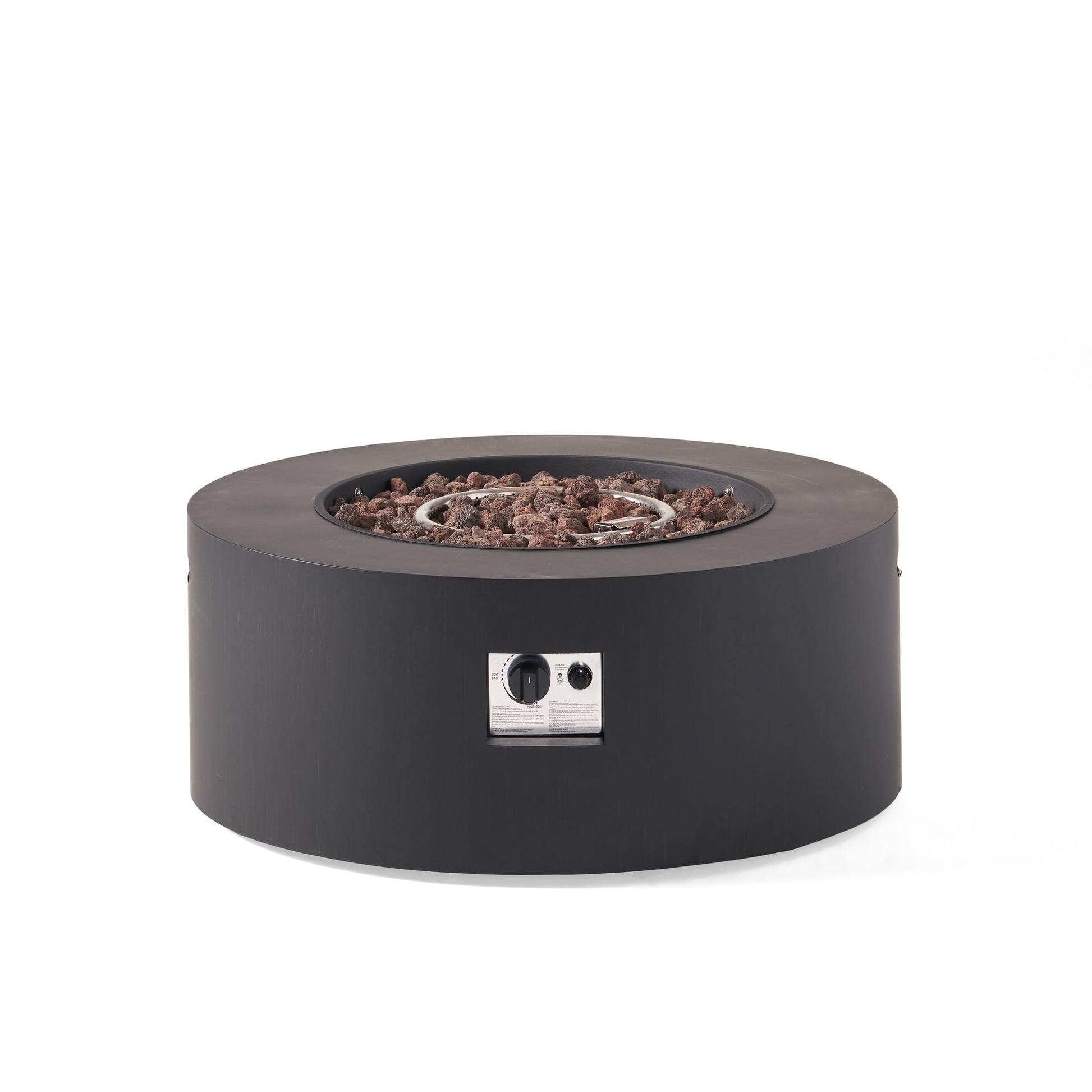 32" Patio 40,000 BTU Round Iron Propane Fire Pit, Dark Grey (Tank Cover not Included) image 12