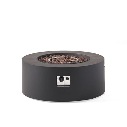 32" Patio 40,000 BTU Round Iron Propane Fire Pit, Dark Grey (Tank Cover not Included) image 12