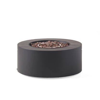 32" Patio 40,000 BTU Round Iron Propane Fire Pit, Dark Grey (Tank Cover not Included) image 2