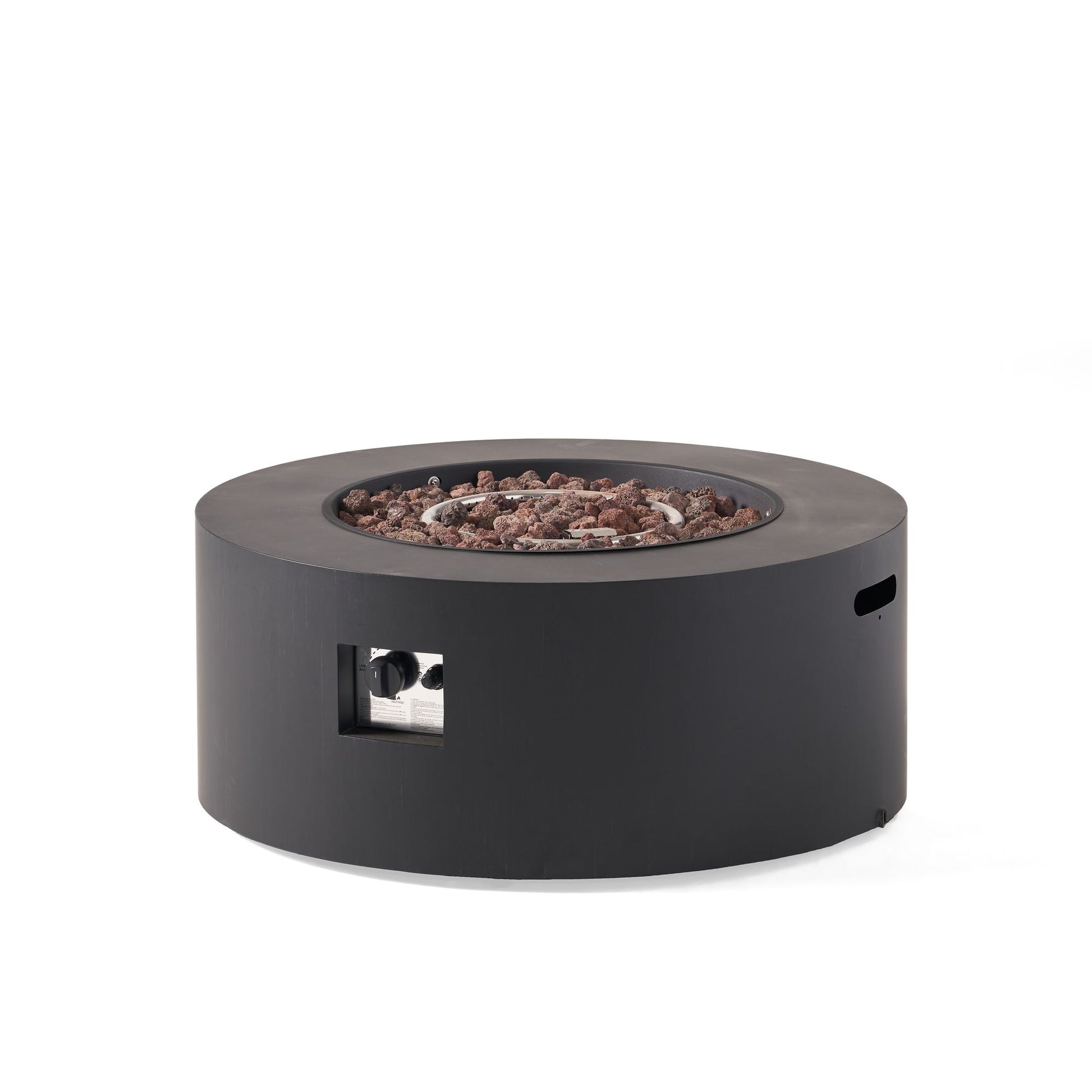 32" Patio 40,000 BTU Round Iron Propane Fire Pit, Dark Grey (Tank Cover not Included) image 10