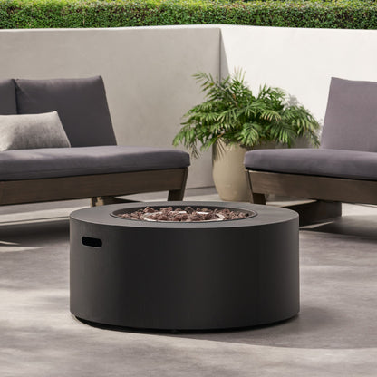 32" Patio 40,000 BTU Round Iron Propane Fire Pit, Dark Grey (Tank Cover not Included) image 8