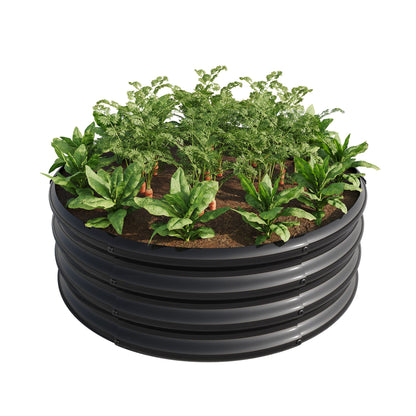 32.08"*11.4" Tall Round Raised Garedn Bed,Metal Raised Beds for Vegetables, Outdoor Garden Raised Planter Box, Backyard  image 7