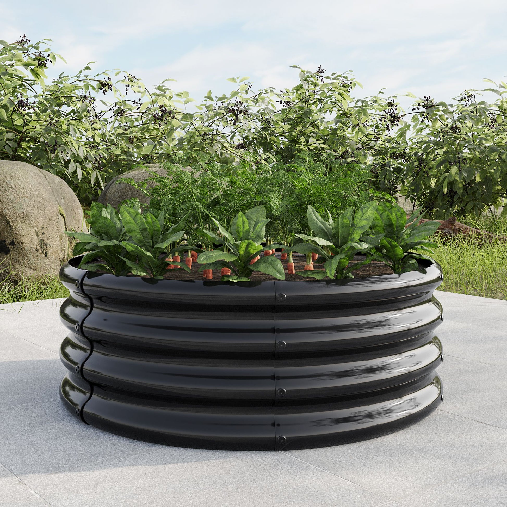 32.08"*11.4" Tall Round Raised Garedn Bed,Metal Raised Beds for Vegetables, Outdoor Garden Raised Planter Box, Backyard  image 5