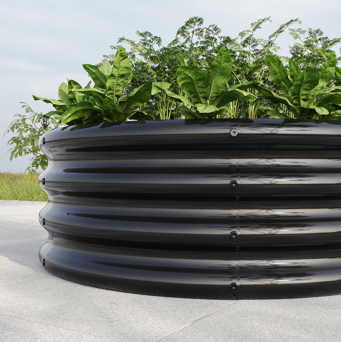 32.08"*11.4" Tall Round Raised Garedn Bed,Metal Raised Beds for Vegetables, Outdoor Garden Raised Planter Box, Backyard  image 6