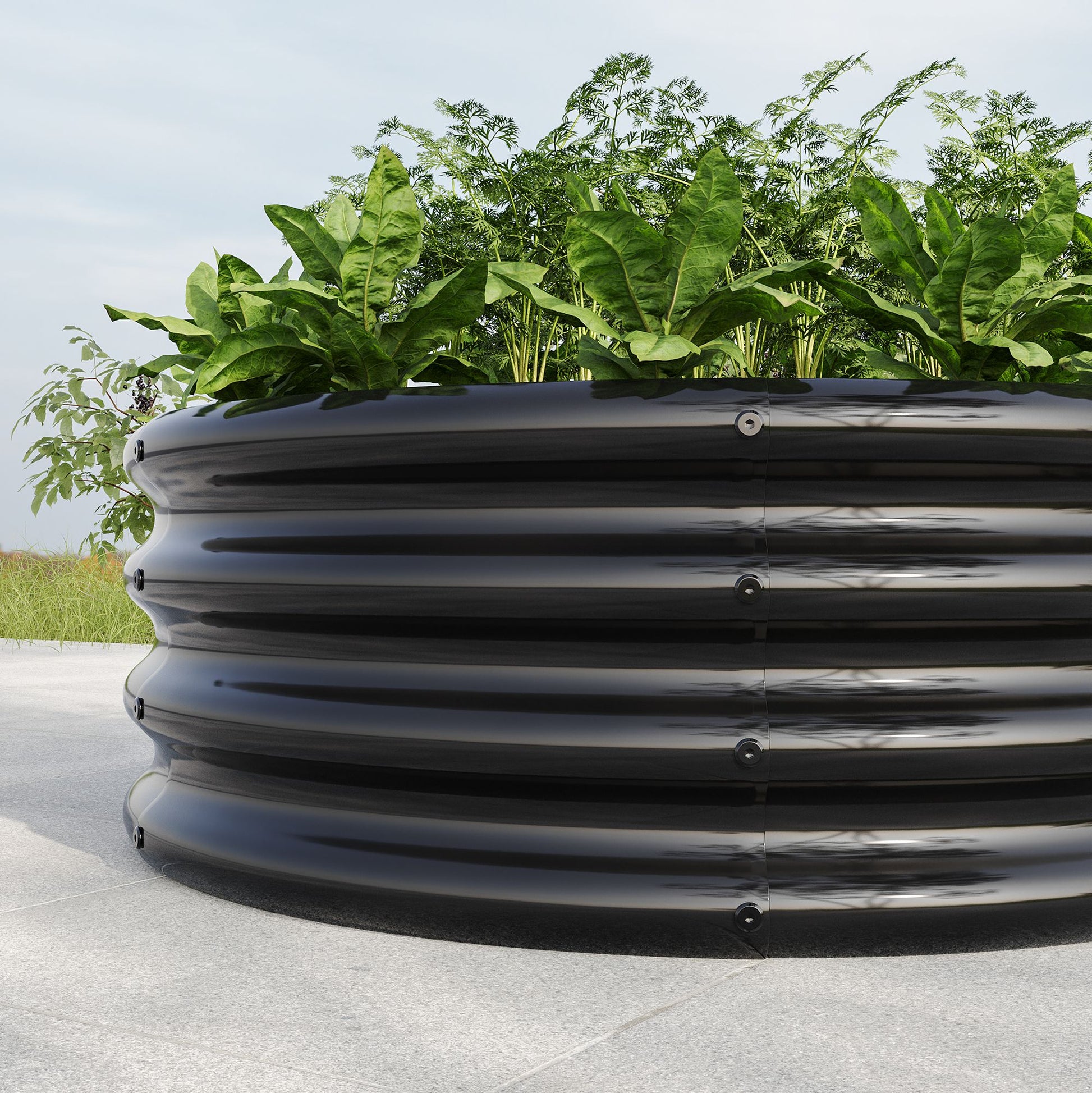 32.08"*11.4" Tall Round Raised Garedn Bed,Metal Raised Beds for Vegetables, Outdoor Garden Raised Planter Box, Backyard  image 6