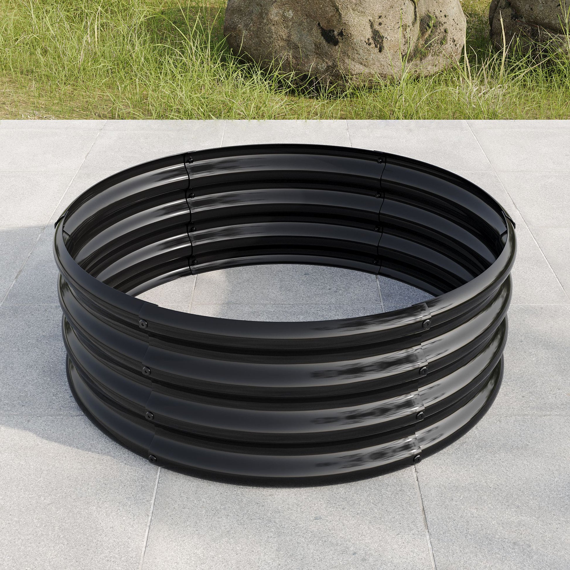 32.08"*11.4" Tall Round Raised Garedn Bed,Metal Raised Beds for Vegetables, Outdoor Garden Raised Planter Box, Backyard  image 3