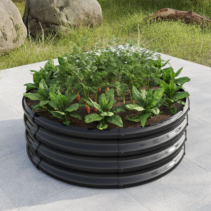 32.08"*11.4" Tall Round Raised Garedn Bed,Metal Raised Beds for Vegetables, Outdoor Garden Raised Planter Box, Backyard  image 1