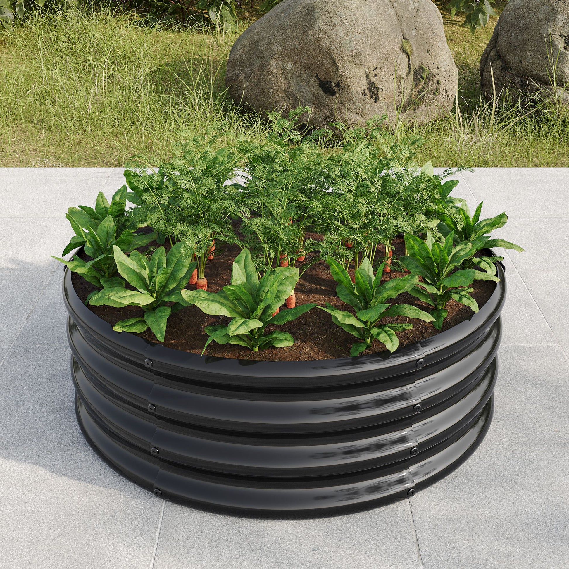 32.08"*11.4" Tall Round Raised Garedn Bed,Metal Raised Beds for Vegetables, Outdoor Garden Raised Planter Box, Backyard  image 2