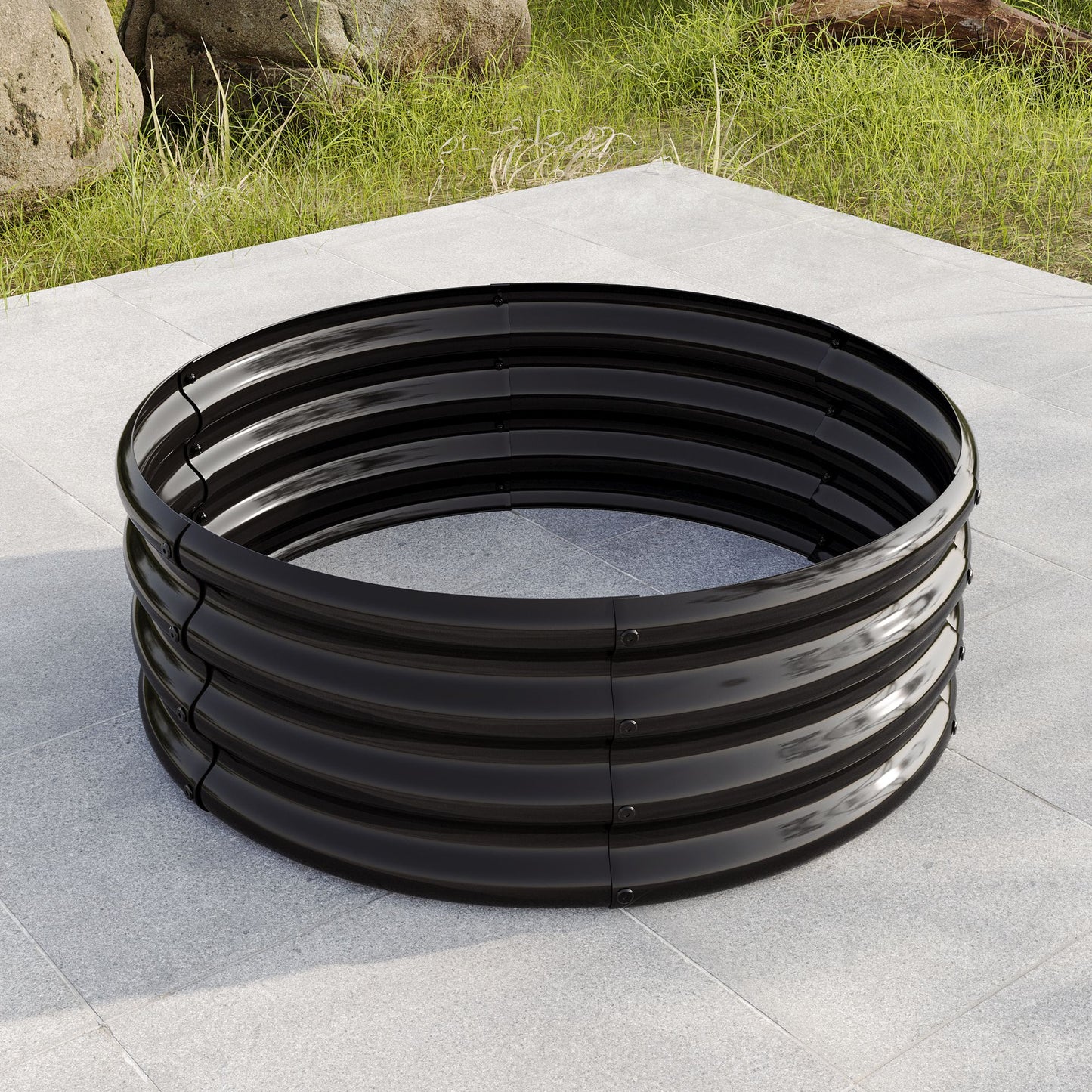 32.08"*11.4" Tall Round Raised Garedn Bed,Metal Raised Beds for Vegetables, Outdoor Garden Raised Planter Box, Backyard  image 4