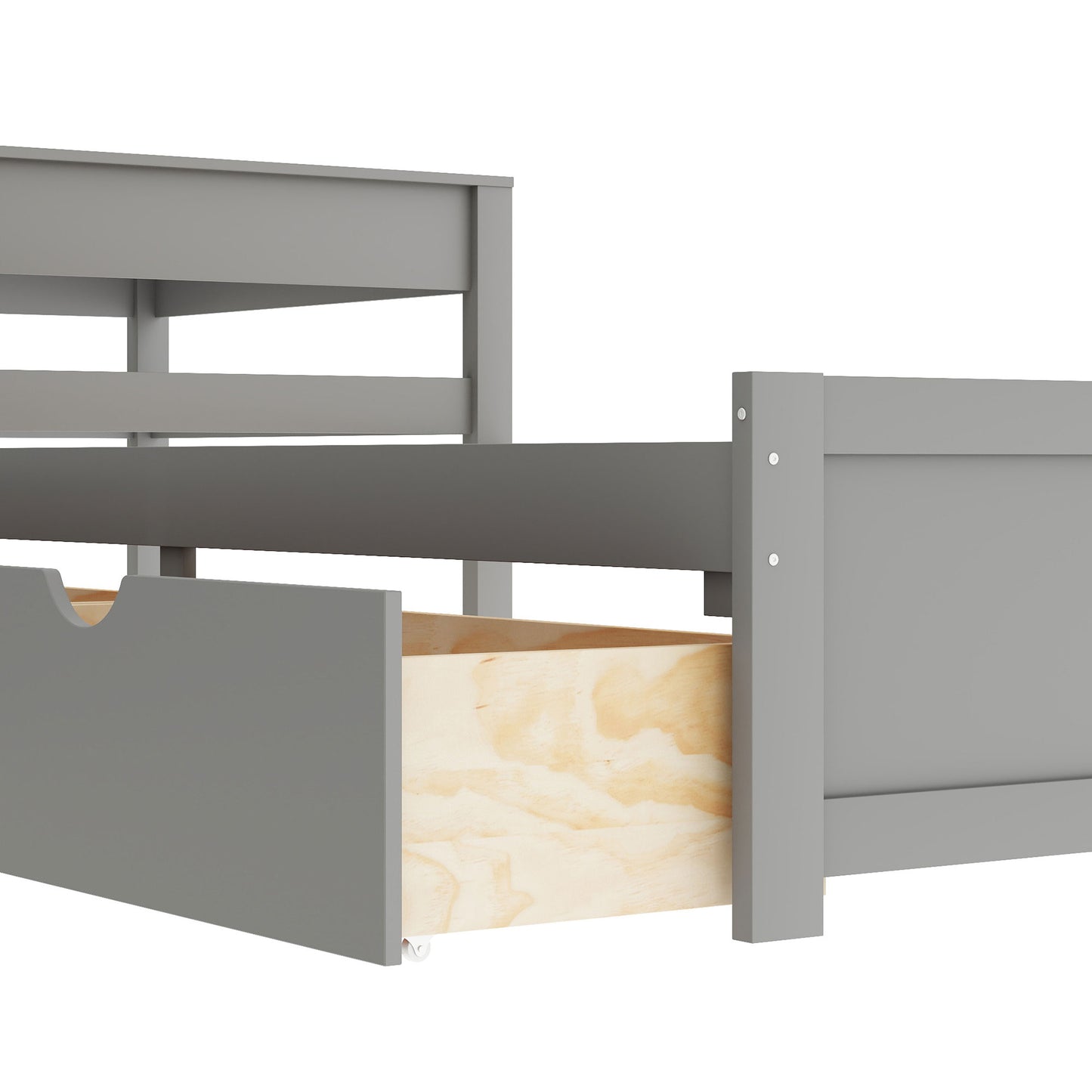 L-shaped Platform Bed with Trundle and Drawers Linked with built-in Desk,Twin,Gray(Old SKU:SM000916AAE-1) image 10