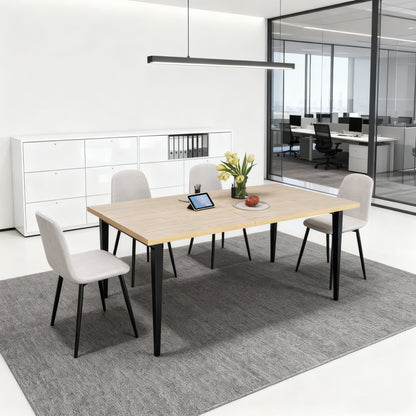 63-inch Modern Dining Table, Wooden Tabletop & Rust-Resistant Iron Legs, Rectangular Kitchen Table for 6-8 People, Rustic Industrial Design for Dining Room, Patio(Table Only) image 7