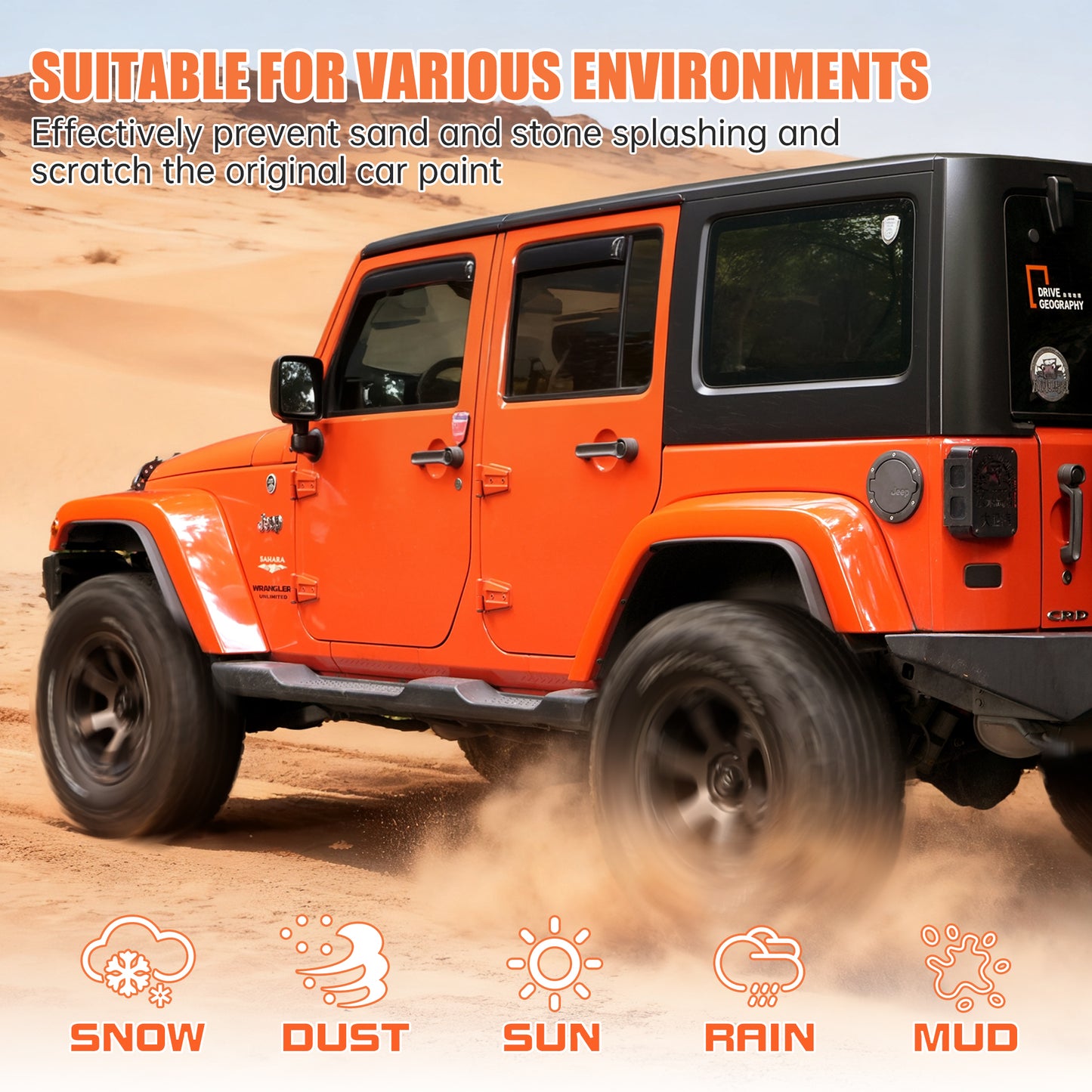 Front & Rear Fender Flares Compatible with 2007-2017 Jeep Wrangler JK JKU, Off-Road Wheel Flares Liner 4 PCS image 9