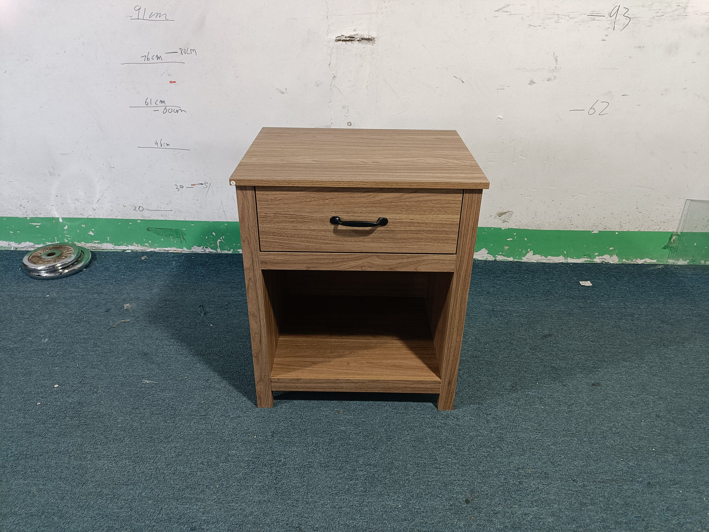 Wood Nightstand with Drawer and Open Shelf, Modern Bedside Table with Storage, Wooden End Table for Bedroom, Living Room or Apartment, Natural Finish, Brown image 4