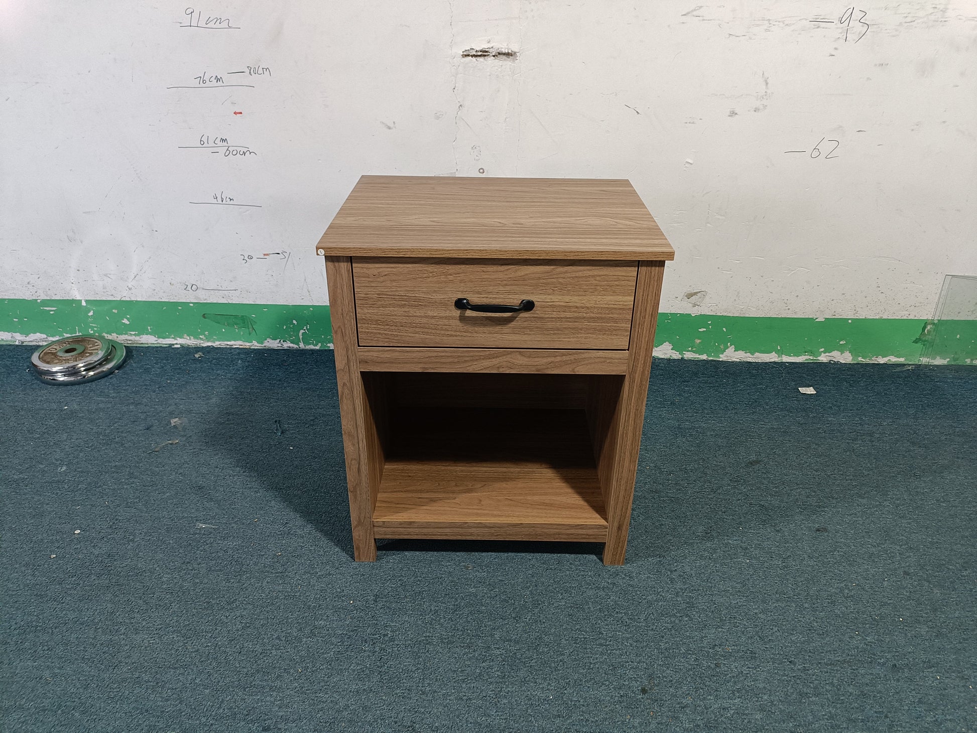 Wood Nightstand with Drawer and Open Shelf, Modern Bedside Table with Storage, Wooden End Table for Bedroom, Living Room or Apartment, Natural Finish, Brown image 4