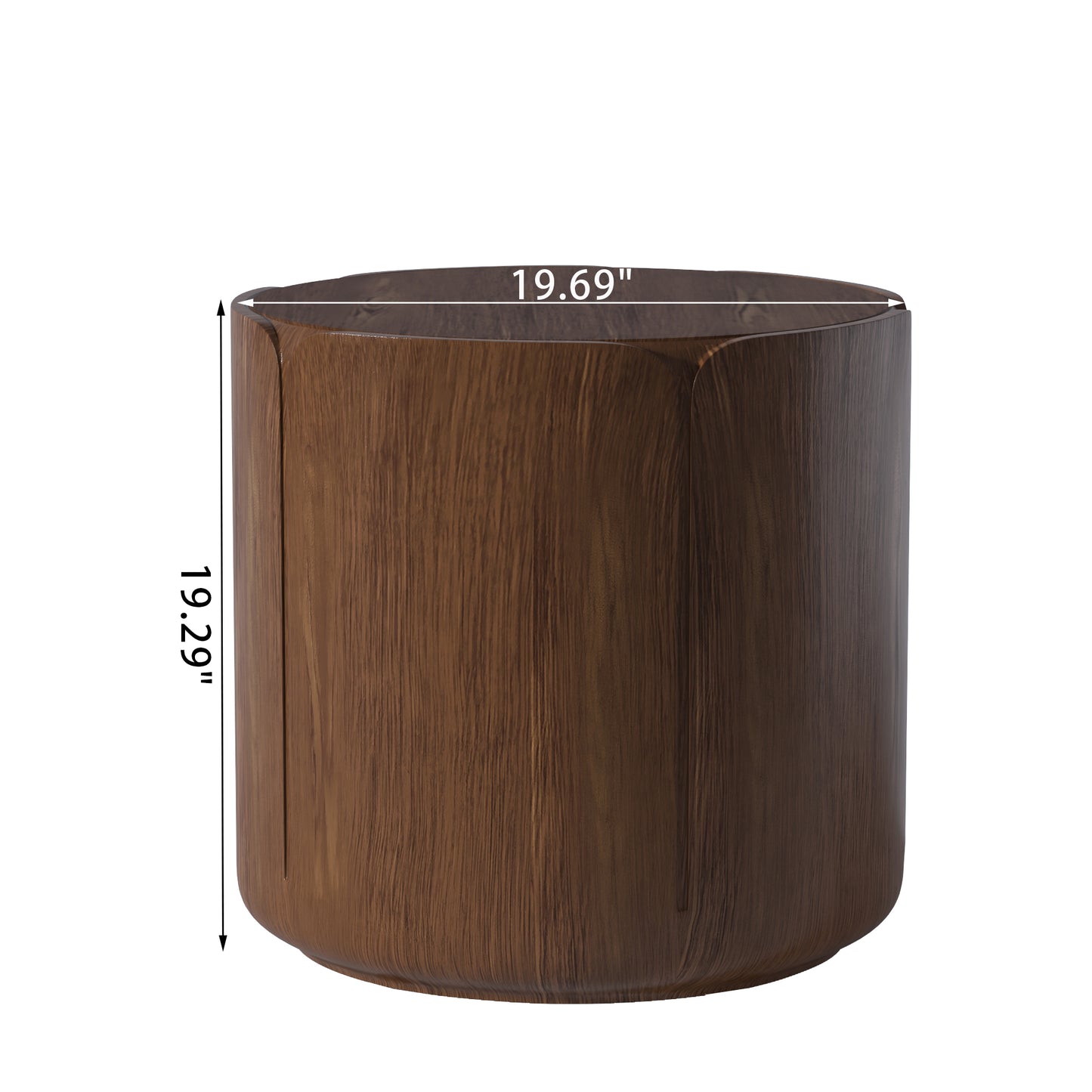 19.29"H Round Outdoor Indoor Side Table, Modern Wood Grain Patio Garden Stool, Sturdy MGO (Magnesium Oxide) Waterproof, No-Assembly Table for Patio, Garden, Backyard, Living Room (Brown) image 7