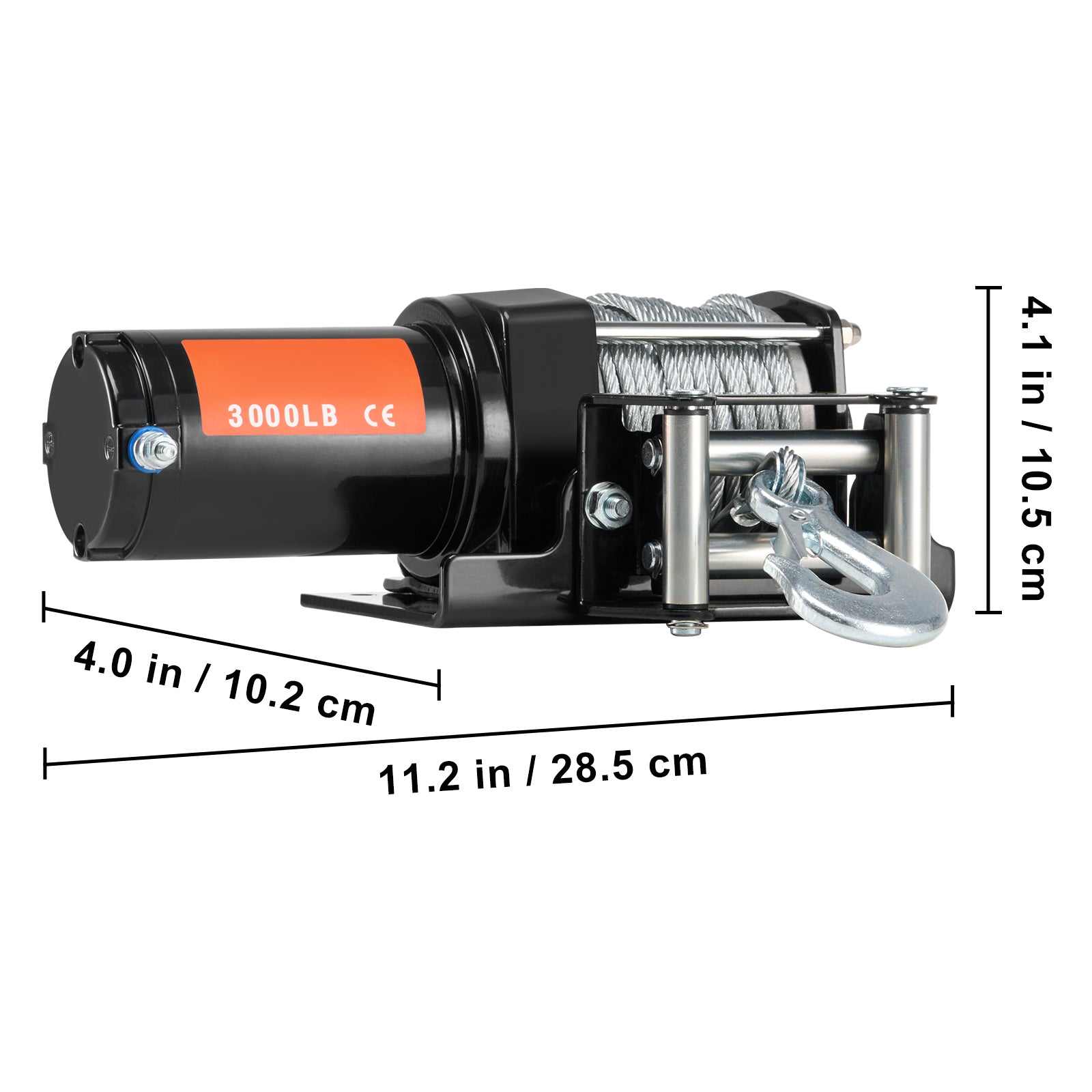 Electric Winch ATV UTV 3000 lb Steel Cable IP55 Waterproof Wired Control image 7