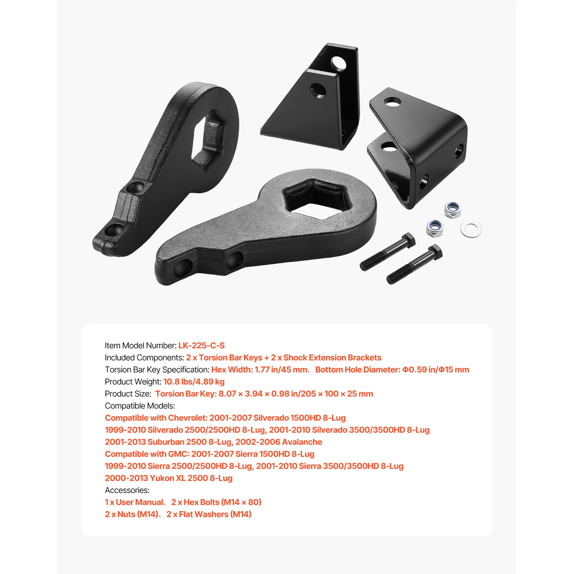 3 in Front Leveling Lift Kit for 2001-2010 Chevy Silverado GMC Sierra 3500 image 5
