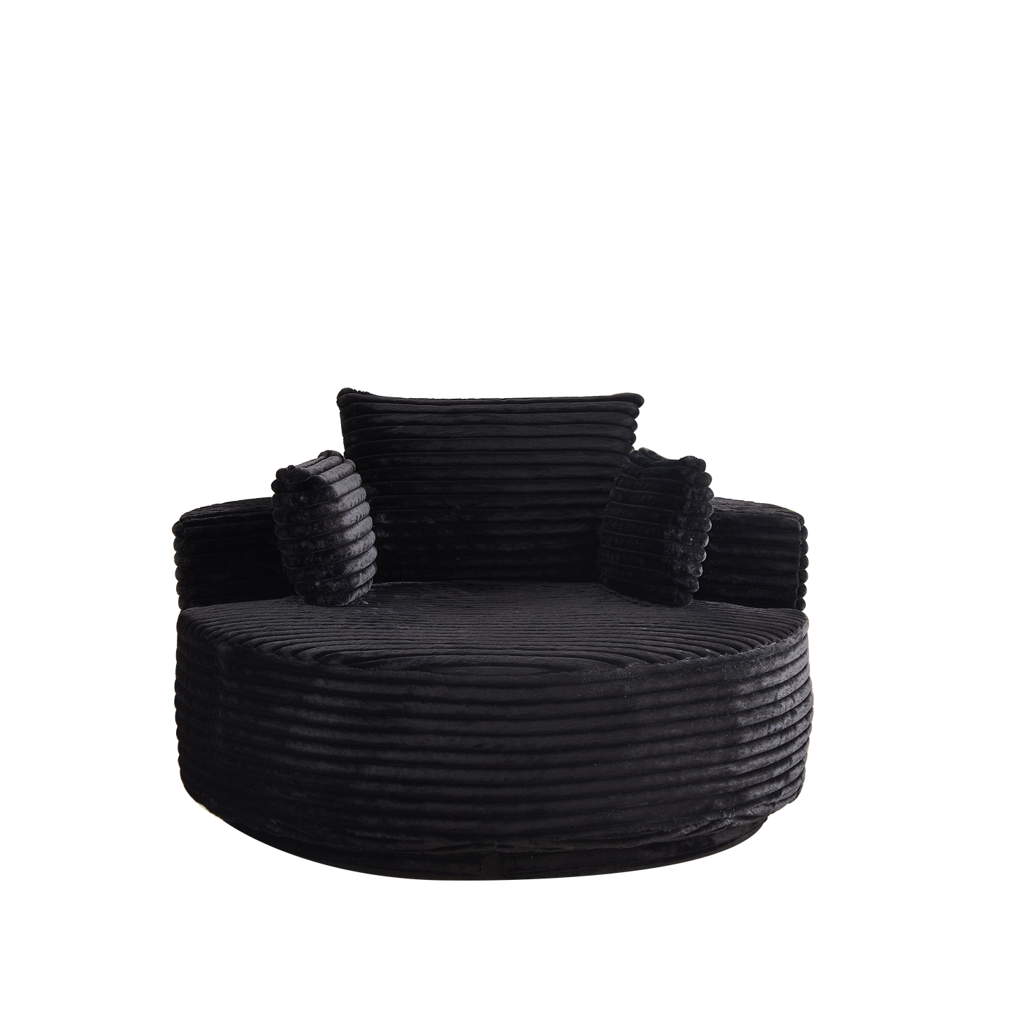 55''L Corduroy Foam Single Swivel Chair, Fluffy Modern Sleeper, 360 Degree Swivel Chair for Living Room, Bedroom, Lounge and Projection Room image 11
