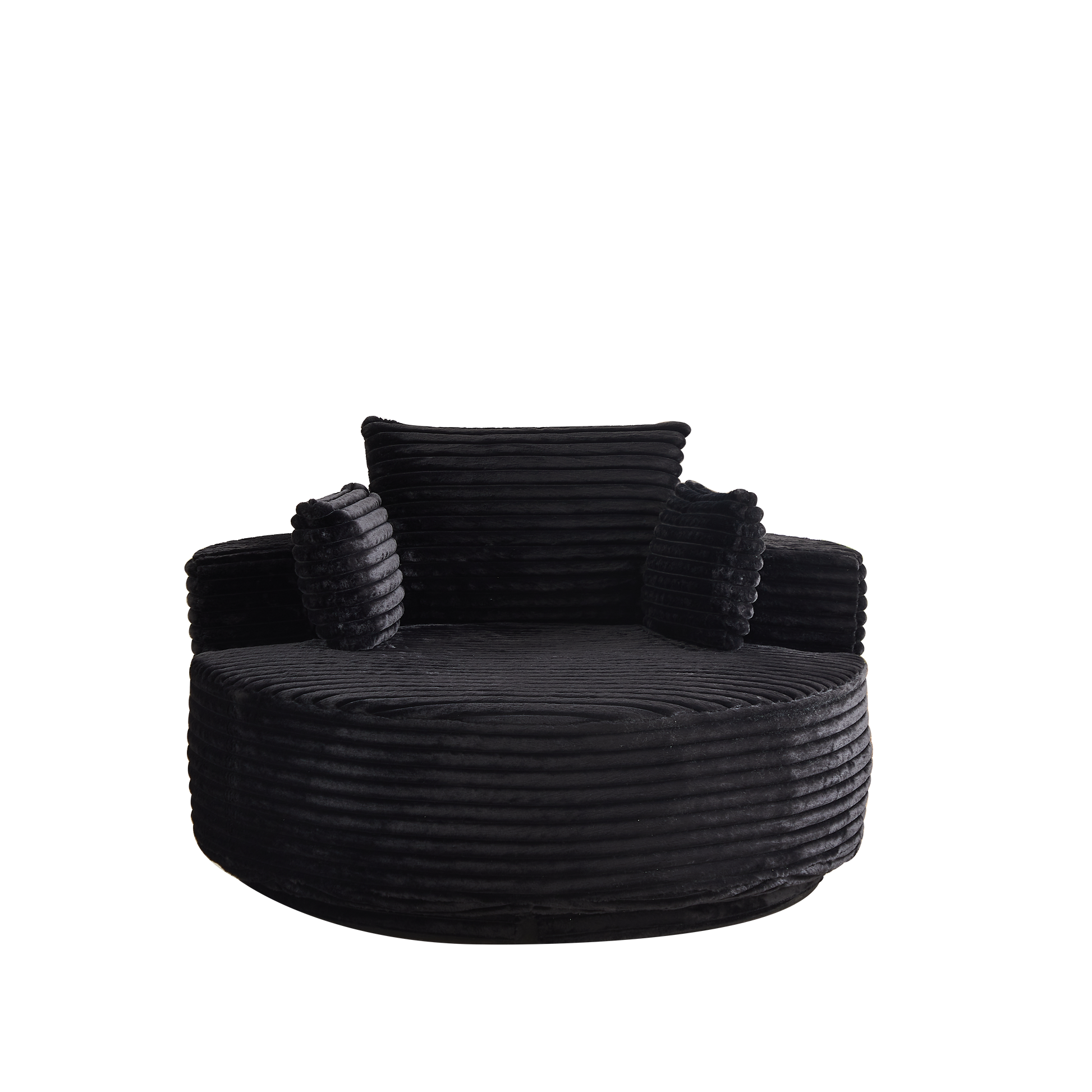 55''L Corduroy Foam Single Swivel Chair, Fluffy Modern Sleeper, 360 Degree Swivel Chair for Living Room, Bedroom, Lounge and Projection Room image 11