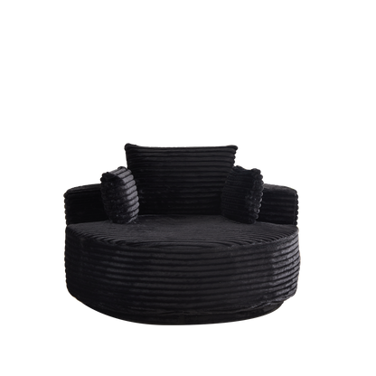 55''L Corduroy Foam Single Swivel Chair, Fluffy Modern Sleeper, 360 Degree Swivel Chair for Living Room, Bedroom, Lounge and Projection Room image 11