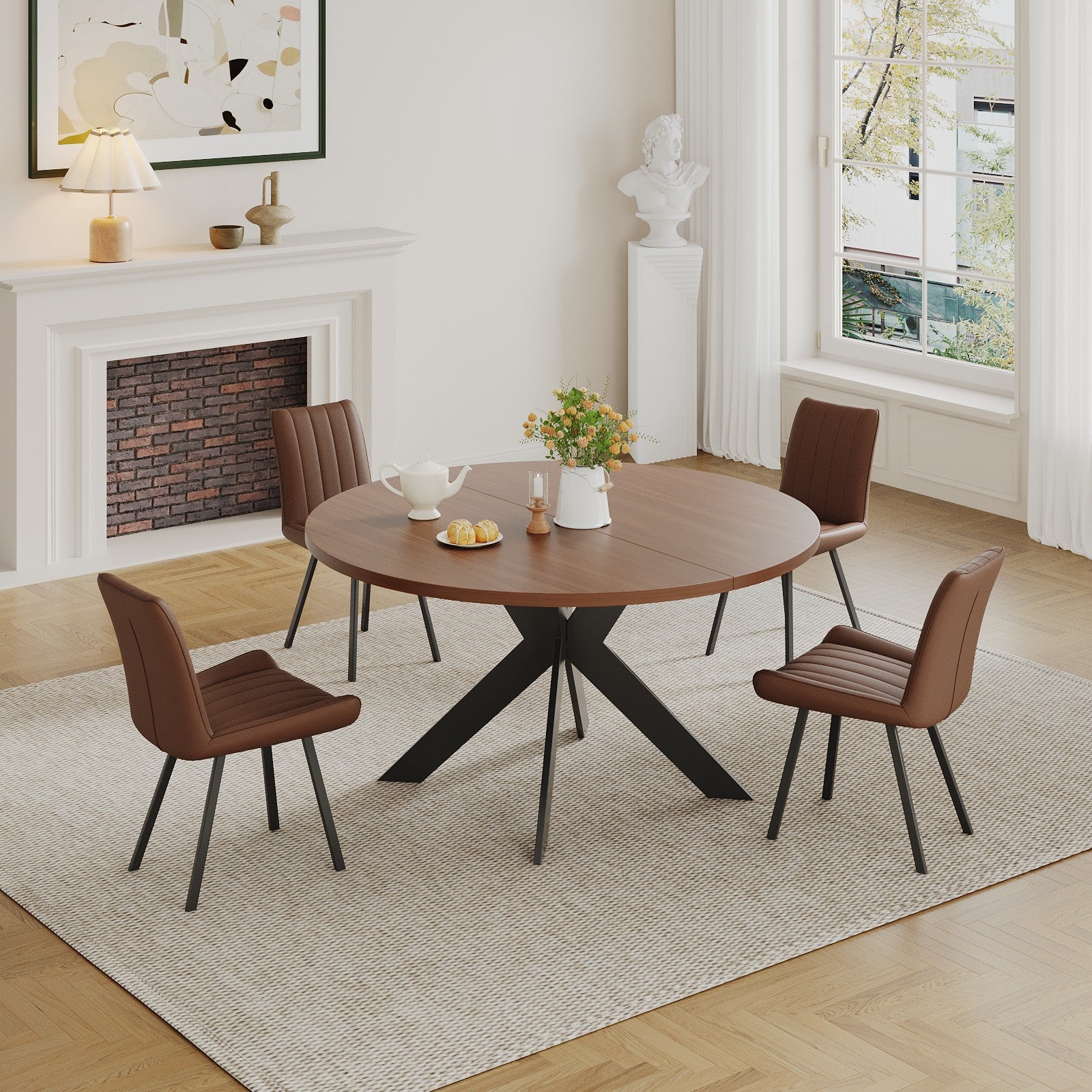 2 Brown Dining Chairs,set of 2 image 5