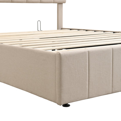 Queen size Upholstered Platform bed with a Hydraulic Storage System - Beige(OLD SKU: LP000211AAA) image 10