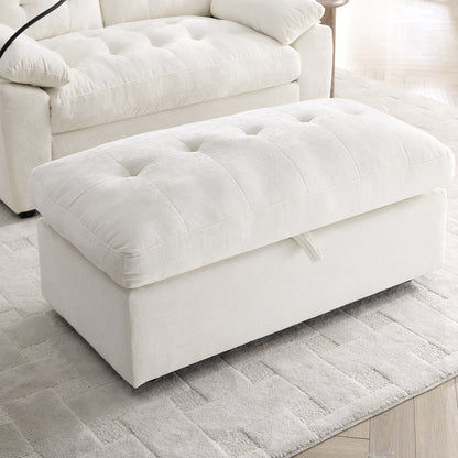 Leisure sofa chair,Double sofa recliner, with manually adjustable backrest, soft padded armrests, side USB charging port and phone stand, comes with a matching storage ottoman-Beige image 9