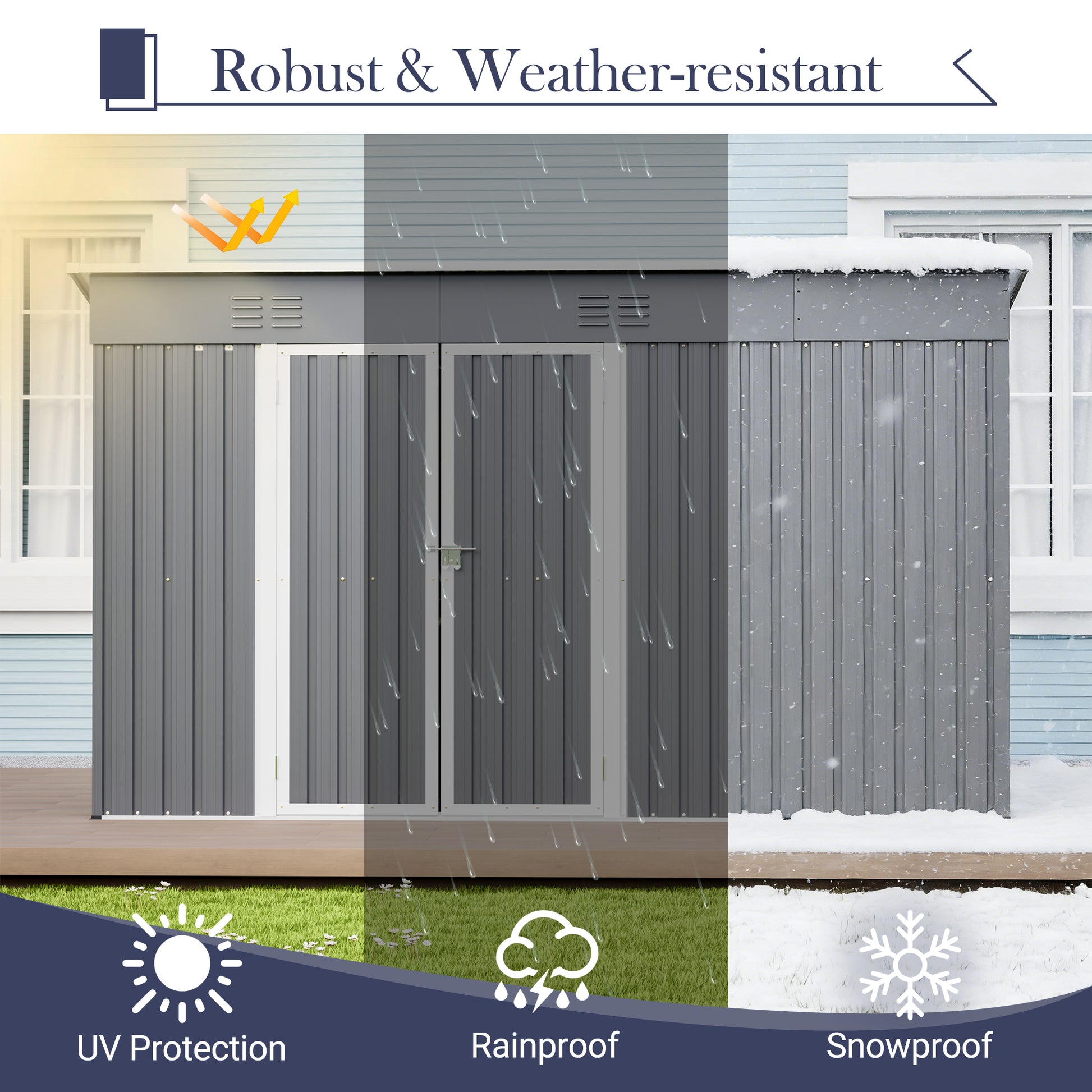 10'x4' Outdoor Metal Storage Shed for Garden Tools Lockable Door With Floor Frame image 6