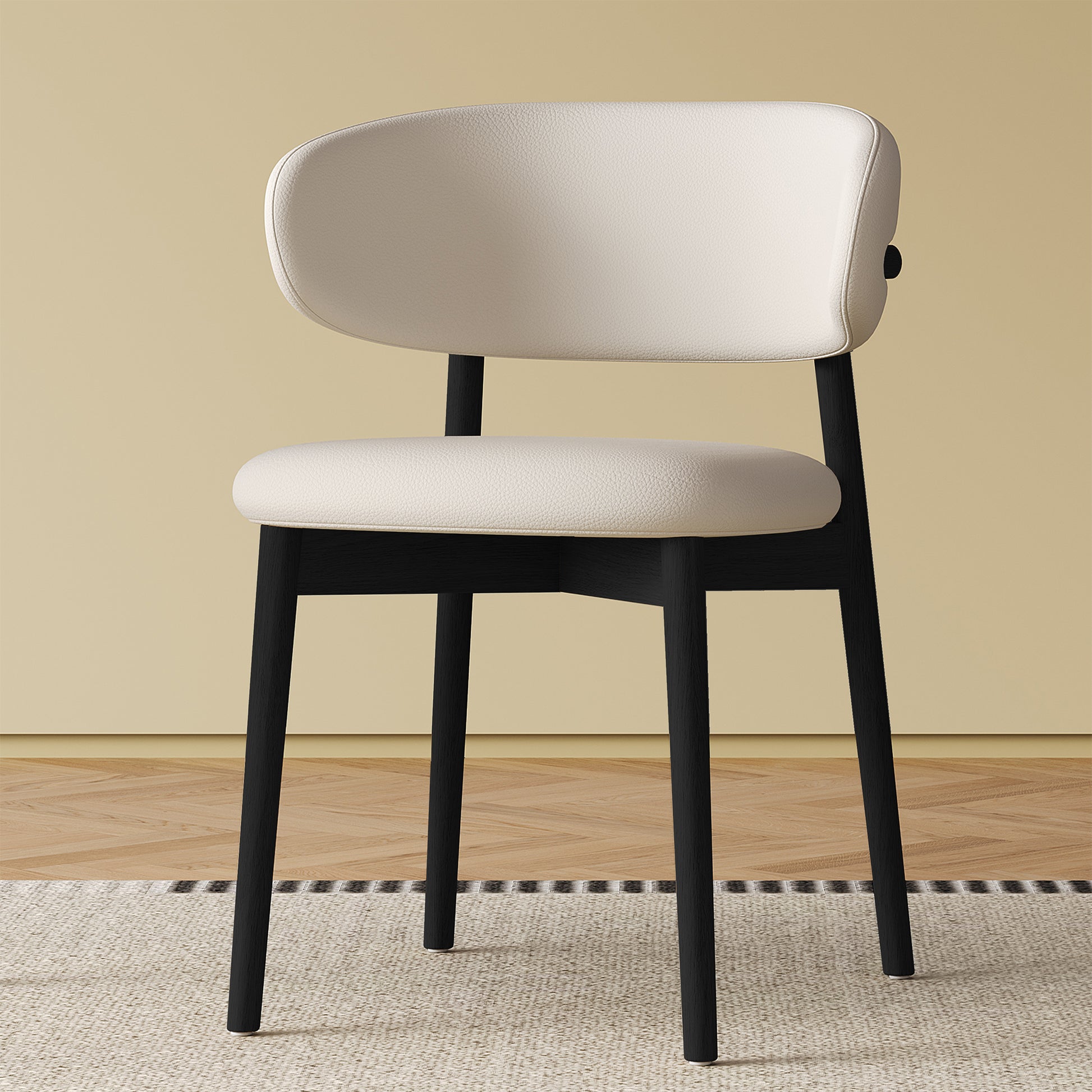 Mid-Century Modern wood feet Dining Chair (Set of 2) – Stylish Wooden Chairs for Dining Room, Kitchen, or Living Room, Comfortable & Durable, Easy to Assemble (black) image 2