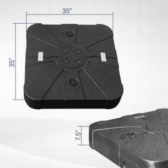 Patio Umbrella Base with Wheels, Water & Sand Filled Weighted Base for Most Cantilever Offset Umbrella, 260LBS, Square (Black),34'' X 34''