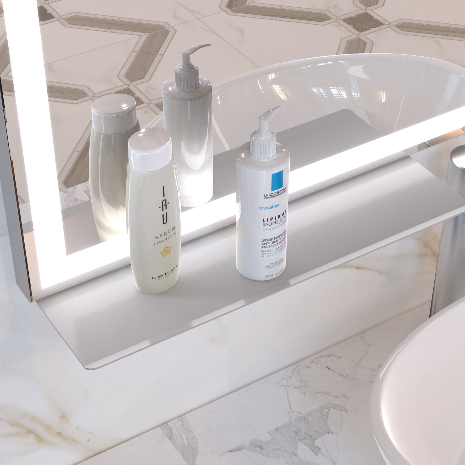 32x40 inch LED Bathroom Vanity Mirror Wall Mounted Adjustable White/Warm/Natural Lights Anti-Fog Touch Switch with Memor image 3