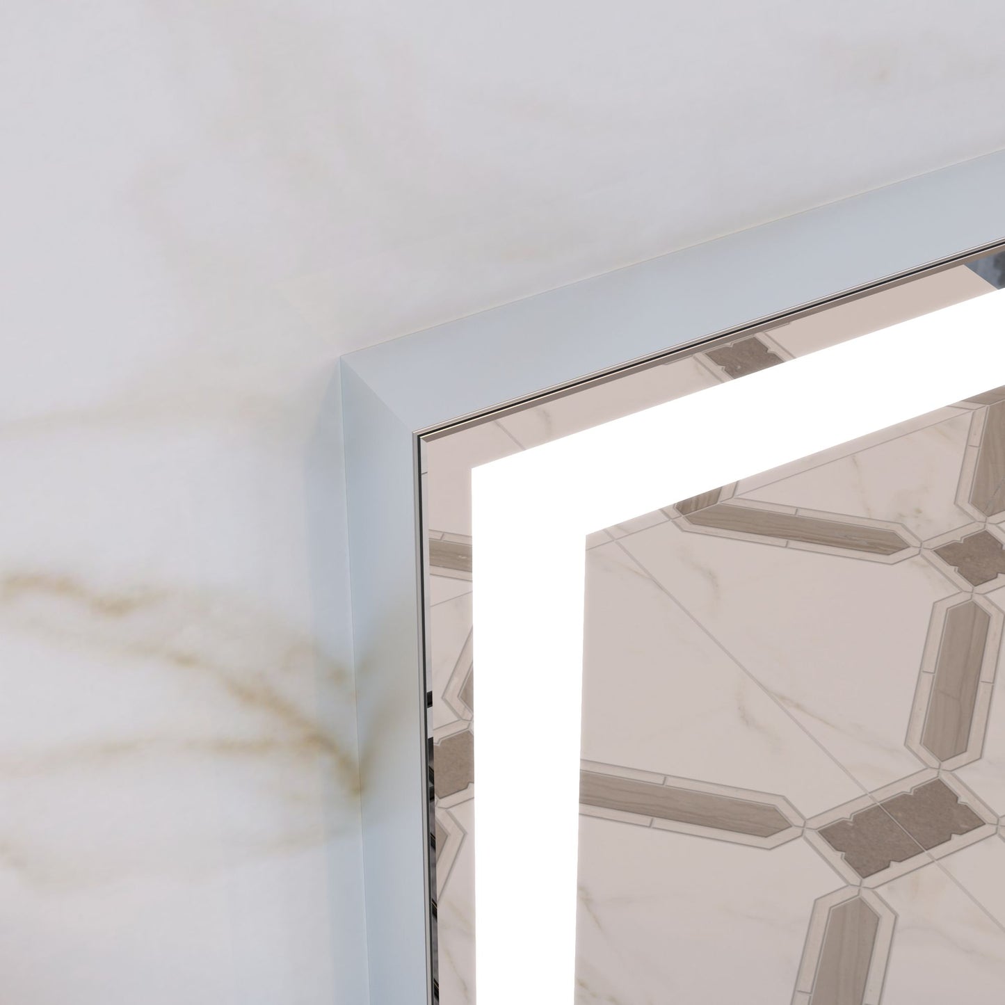 32x40 inch LED Bathroom Vanity Mirror Wall Mounted Adjustable White/Warm/Natural Lights Anti-Fog Touch Switch with Memor image 7