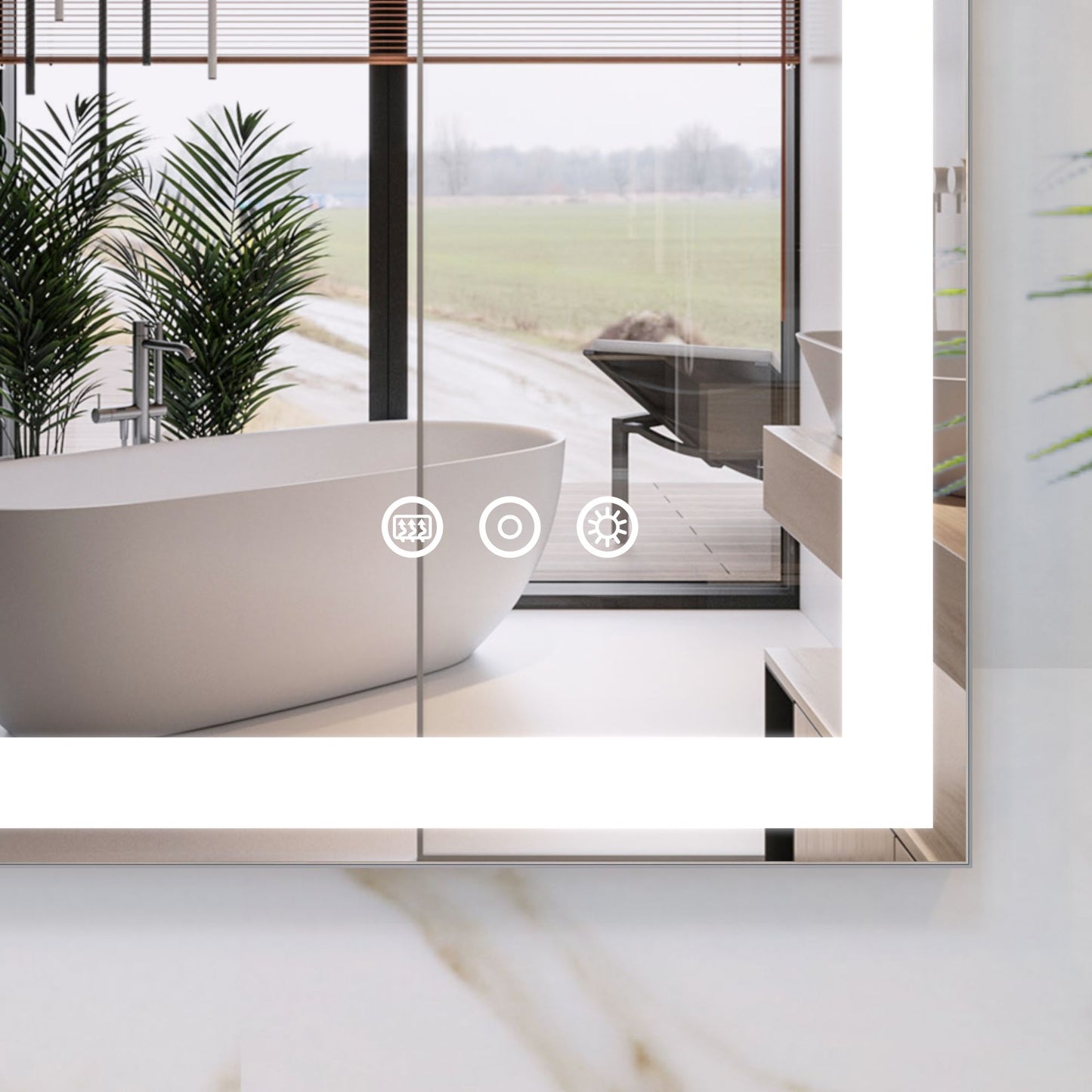 32x40 inch LED Bathroom Vanity Mirror Wall Mounted Adjustable White/Warm/Natural Lights Anti-Fog Touch Switch with Memor image 6